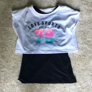 Black and white polyester shirt